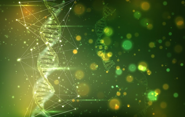 Vettore parte di vettore dello stile astratto triangolare del dna umano 3d