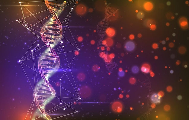 人間の dna 3 d 三角形の抽象的なスタイルのベクトル部分