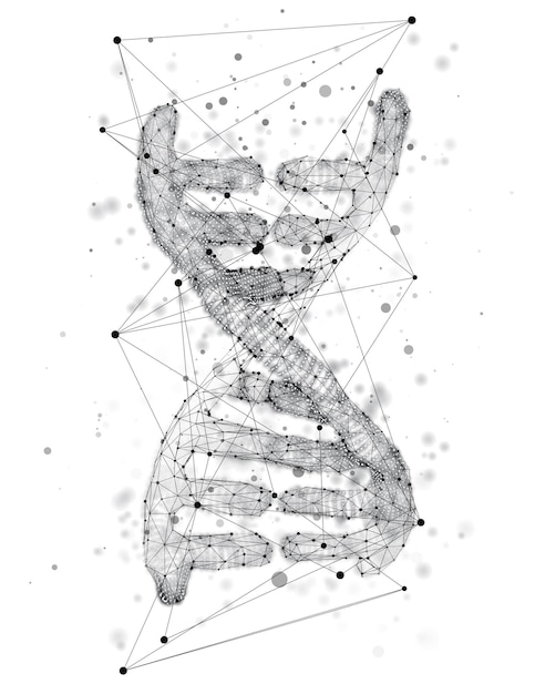 Векторная часть ДНК человека 3d треугольный абстрактный стиль