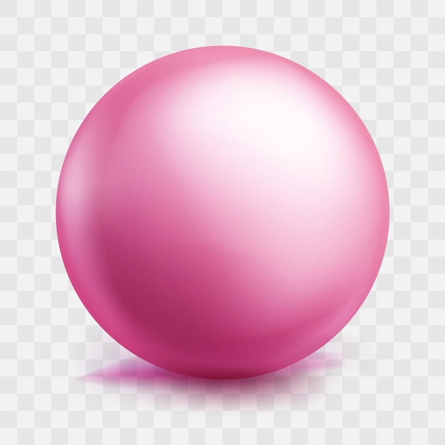 Vector vector pastel pink ball realistic glossy 3d sphere ball isolated geometric figure of round sphere