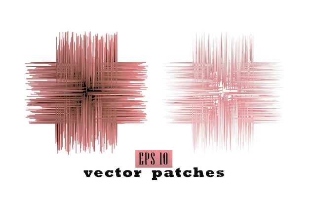 Vector patches of linen Schematic geometric frame