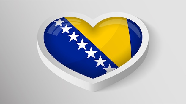 Vector Patriotic heart with flag of Bosnia An element of impact for the use you want to make of it