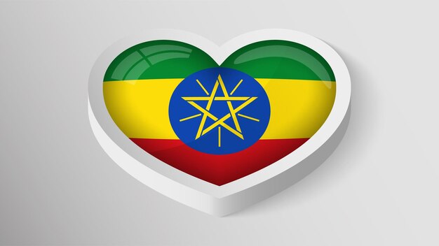 Vector Patriotic heart with flag of Ethiopia An element of impact for the use you want to make of it