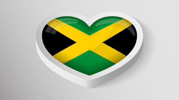 Вектор Патриотическое сердце с флагом Ямайки Элемент воздействия для использования, которое вы хотите сделать из него