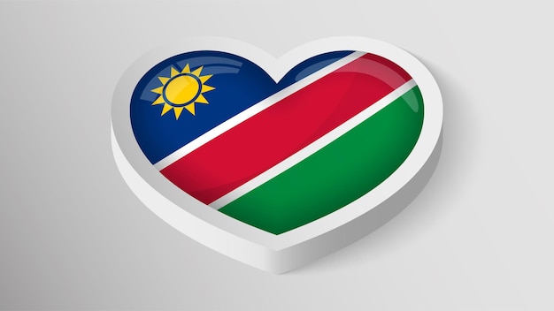 Vector Patriotic heart with flag of Namibia An element of impact for the use you want to make of it