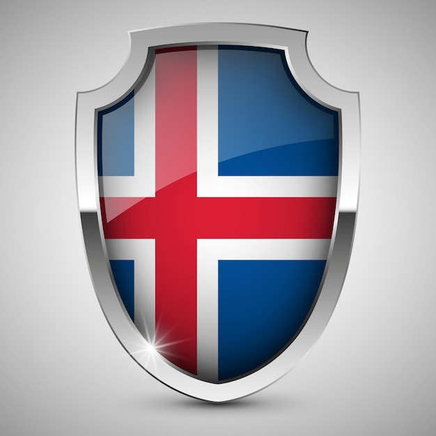 Vector patriotic shield with flag of iceland an element of impact for the use you want to make of it