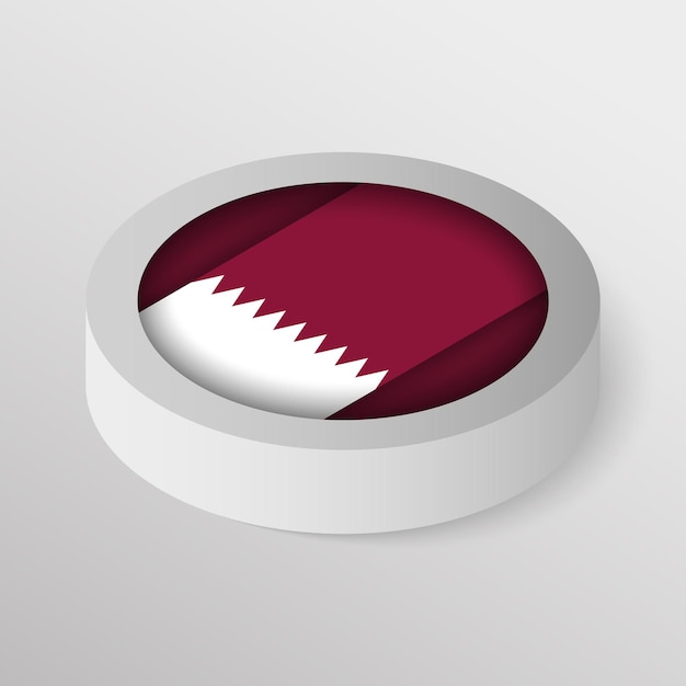 Vector vector patriotic shield with flag of qatar an element of impact for the use you want to make of it