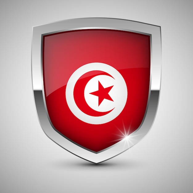 Vector Patriotic shield with flag of Tunisia An element of impact for the use you want to make of it