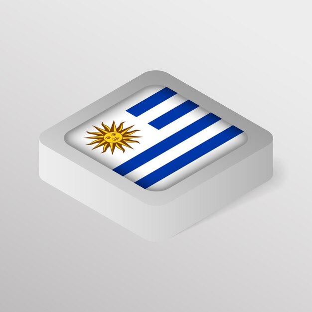 Vettore scudo patriottico vettoriale con bandiera dell'uruguay un elemento di impatto per l'uso che si vuole fare di esso