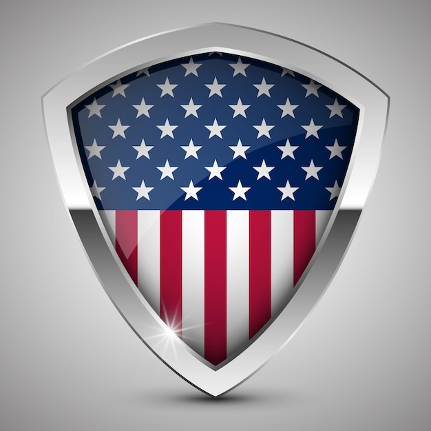 Vector Patriotic shield with flag of Usa An element of impact for the use you want to make of it