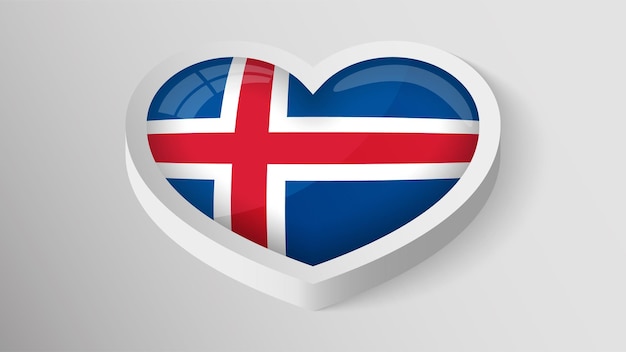 Vector Patriottisch hart met vlag van IJsland Een element van impact voor het gebruik dat u ervan wilt maken