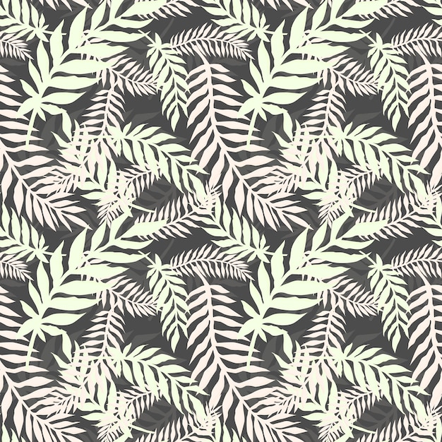 Vector patroon met tropische bladeren Botanische vector naadloze achtergrondpatroon