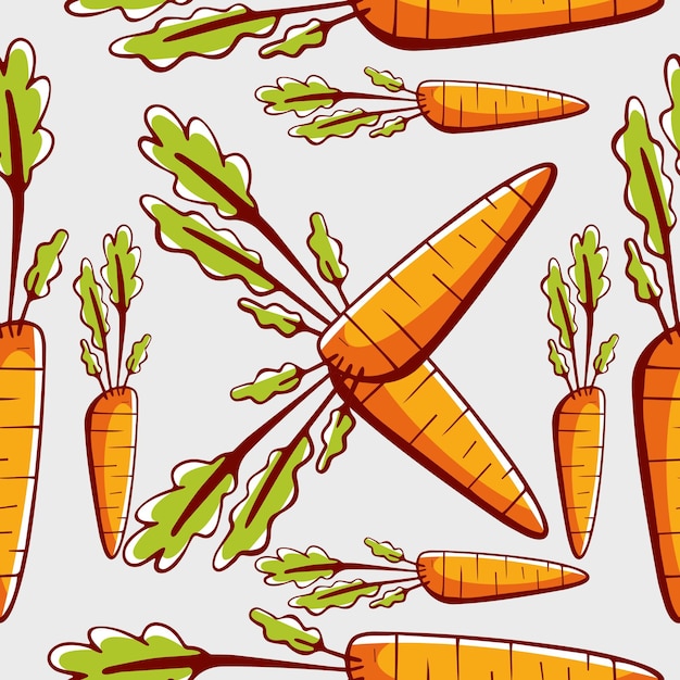 Vector pattern in cartoon style with carrots