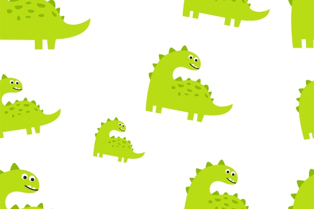 귀여운 미소 표현 컨셉으로 벡터 패턴 디자인 귀여운 아기 공룡