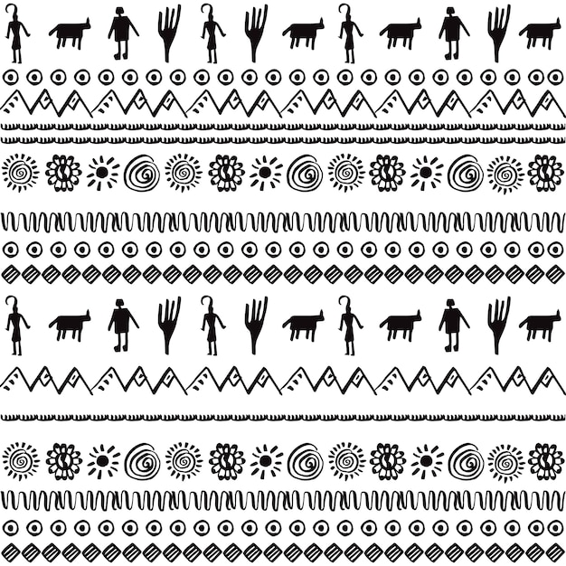 Vettore disegno vettoriale modello con elementi tribali
