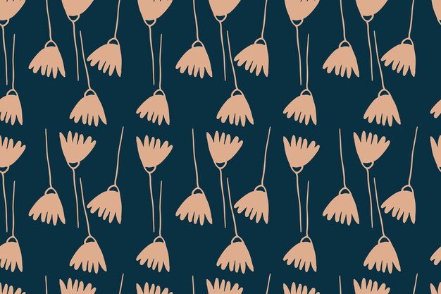 Vector pattern illustration nature elements flowers modern and trendy hand drawn