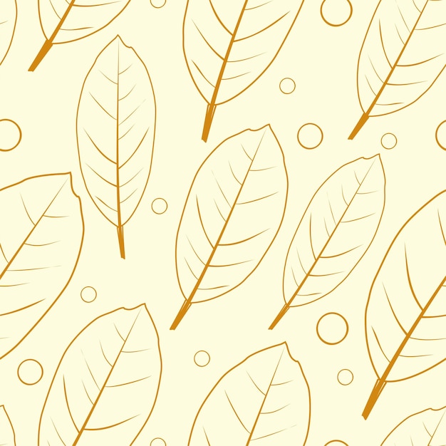 Vector pattern of leaves on a contrasting background