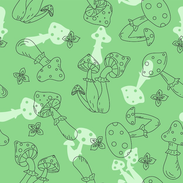 Vector pattern mushrooms