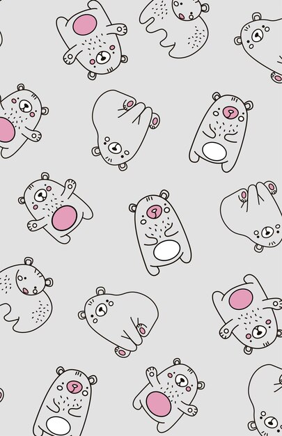 Vector vector pattern print funny bears