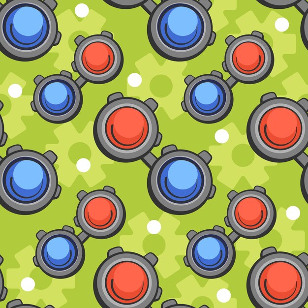 Vector pattern on the steampack theme in a cute cartoon style