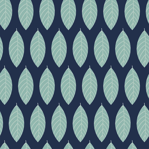 Vector pattern with blue leaves