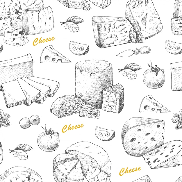 Vector vector pattern with cheese products