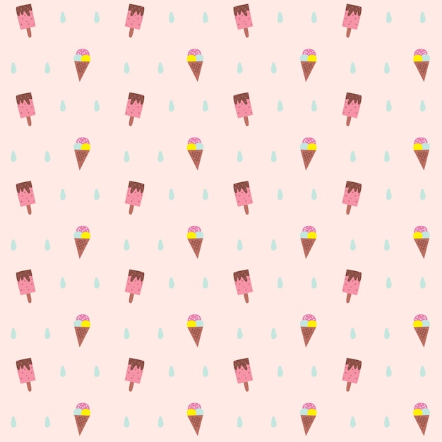 Vector pattern with ice cream cute background