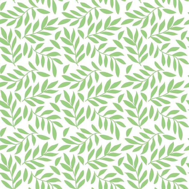 Vector vector pattern with pale green leaves and branches without a background