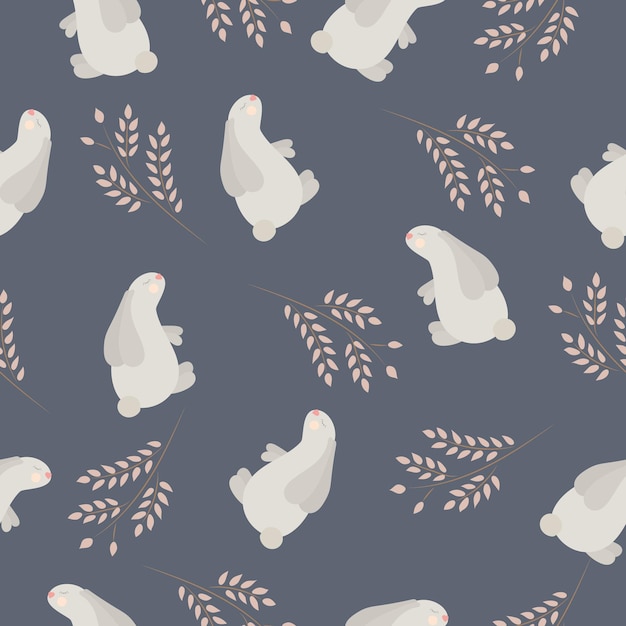 Vector pattern with rabbits Cute baby pattern High quality vector illustration