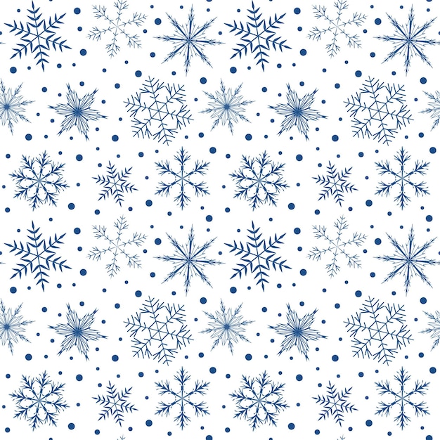 Vector pattern with snowflakes on a white background. new year's texture for decorating fabrics, cards, clothes, invitations, decoration, interior, etc.