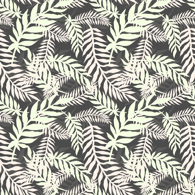 Vector pattern with tropical leaves Botanical background vector seamless pattern