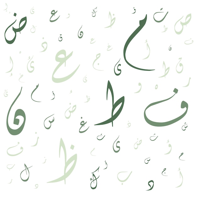 Vector patterns set Arabic alphabet letters