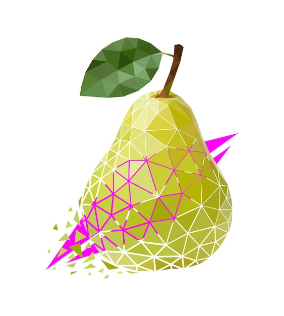 Vector vector pean in low poly style. digital art