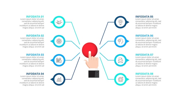 5 분야와 벡터 진자 infographic입니다. 추상 프레 젠 테이 션 템플릿입니다.