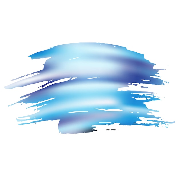 Vector penseelstreek. Abstracte vloeistofplons. Blauw en Indigo Verkoop Banner Penseelstreek. Verloop Penseel. Geïsoleerde Plons op Witte Achtergrond. Waterverf Geweven Achtergrond.