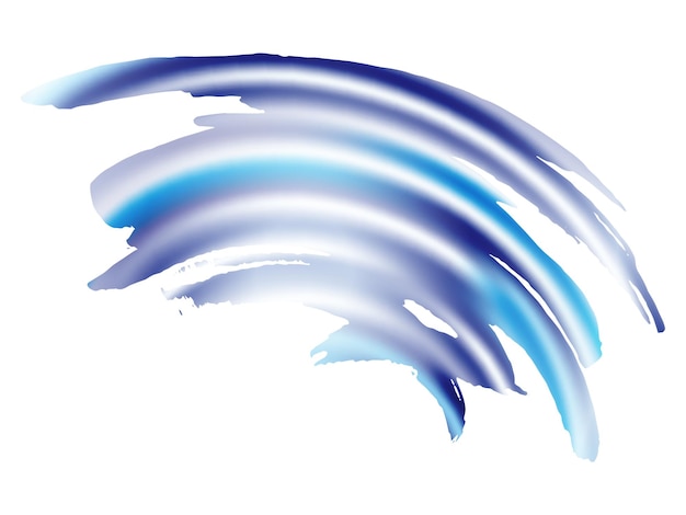 Vector penseelstreek. Abstracte vloeistofplons. Waterverf Geweven Achtergrond. Verkoop Banner Penseelstreek. Blauw en Indigo Verloop Penseel. Geïsoleerde Plons op Witte Achtergrond.