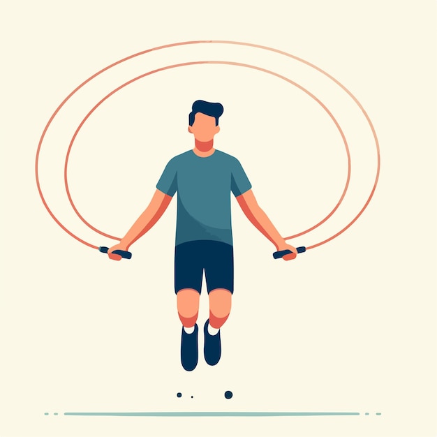 Vector of people playing jump rope in flat design style