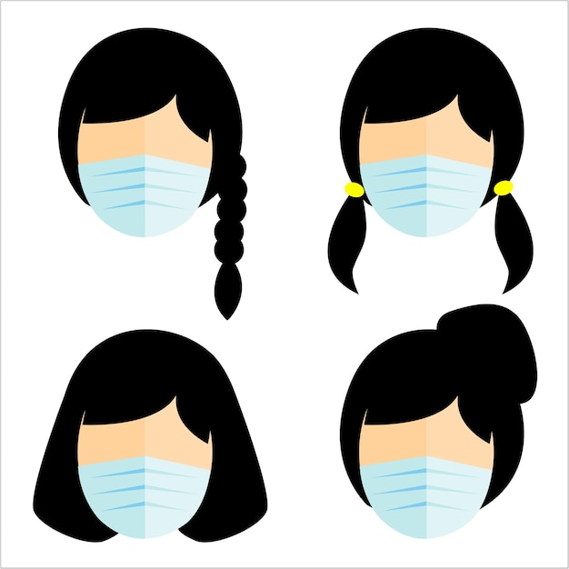 vector people wear medical mask pandemic covid19