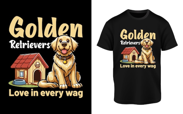 Vector vector pet dog golden retriever t shirt design