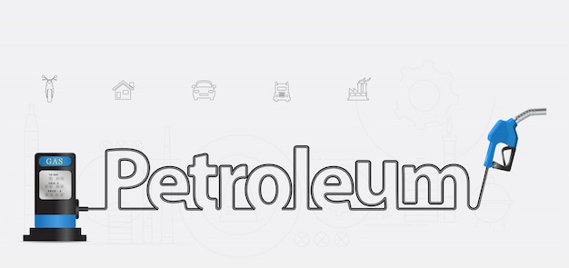 Progettazione creativa dell'ugello della pompa tipografica del petrolio di vettore