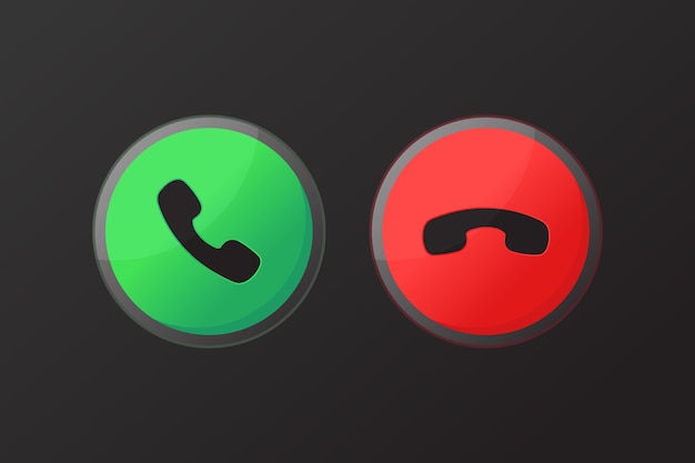 Vector vector phone call button answer and end symbols red and green phone icons related tags