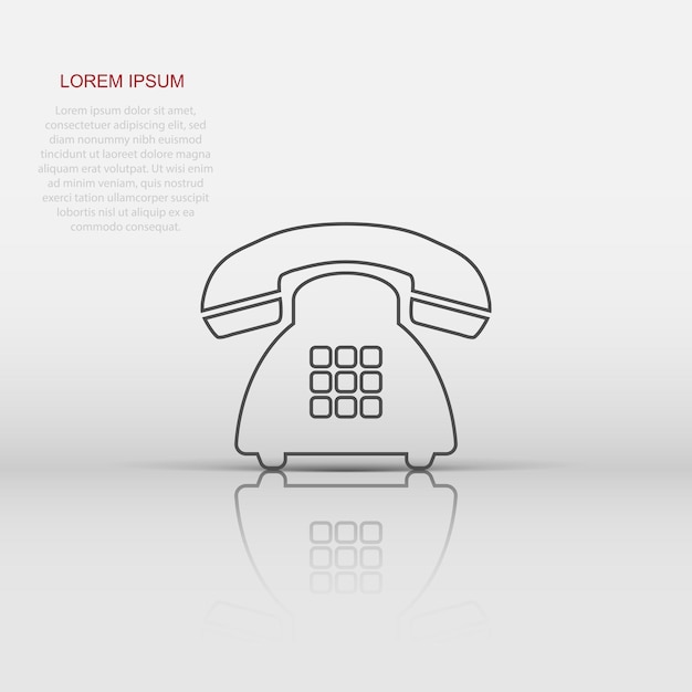 Vector phone icon in flat style Telephone sign illustration pictogram Phone business concept