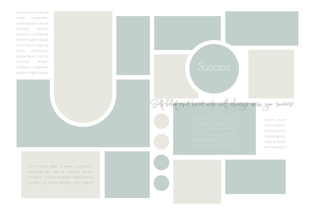 Vector vector photo collage template moodboard pictures grids vector illustration