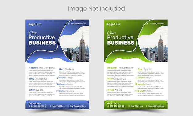 Vector photographic business flyer With Two Color