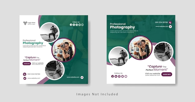 Vector photography web banner ad or social media marketing banner post