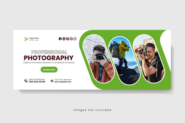 Vector photography web banner or facebook sale timeline cover.