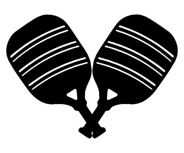 Vector Pickleball Paddles silhouetPickleball club en iconen vector illustratie platte vector icoon