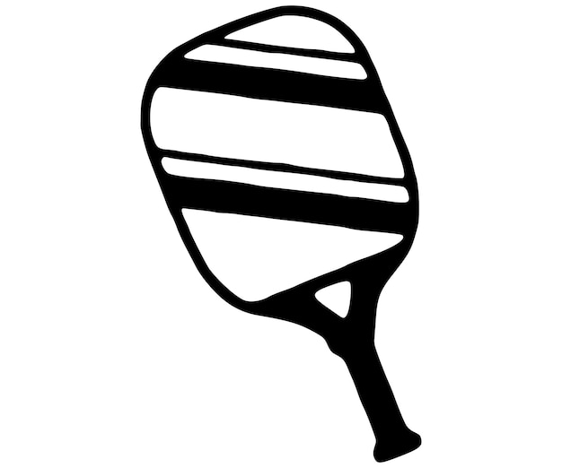 Vector vector pickleball silhouetpickleball vleermuis en iconen vector illustratie platte vector icoon