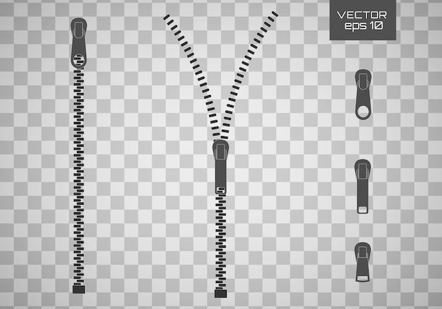 Vector pictogram gesloten en open rits, sluiting.