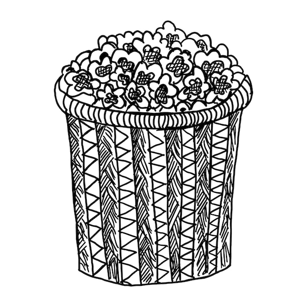 Vector pictogram pop corn zentangl